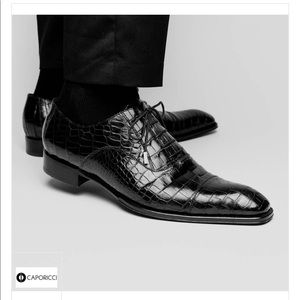 CAPORICCI 1114 Blk Alligators shoes